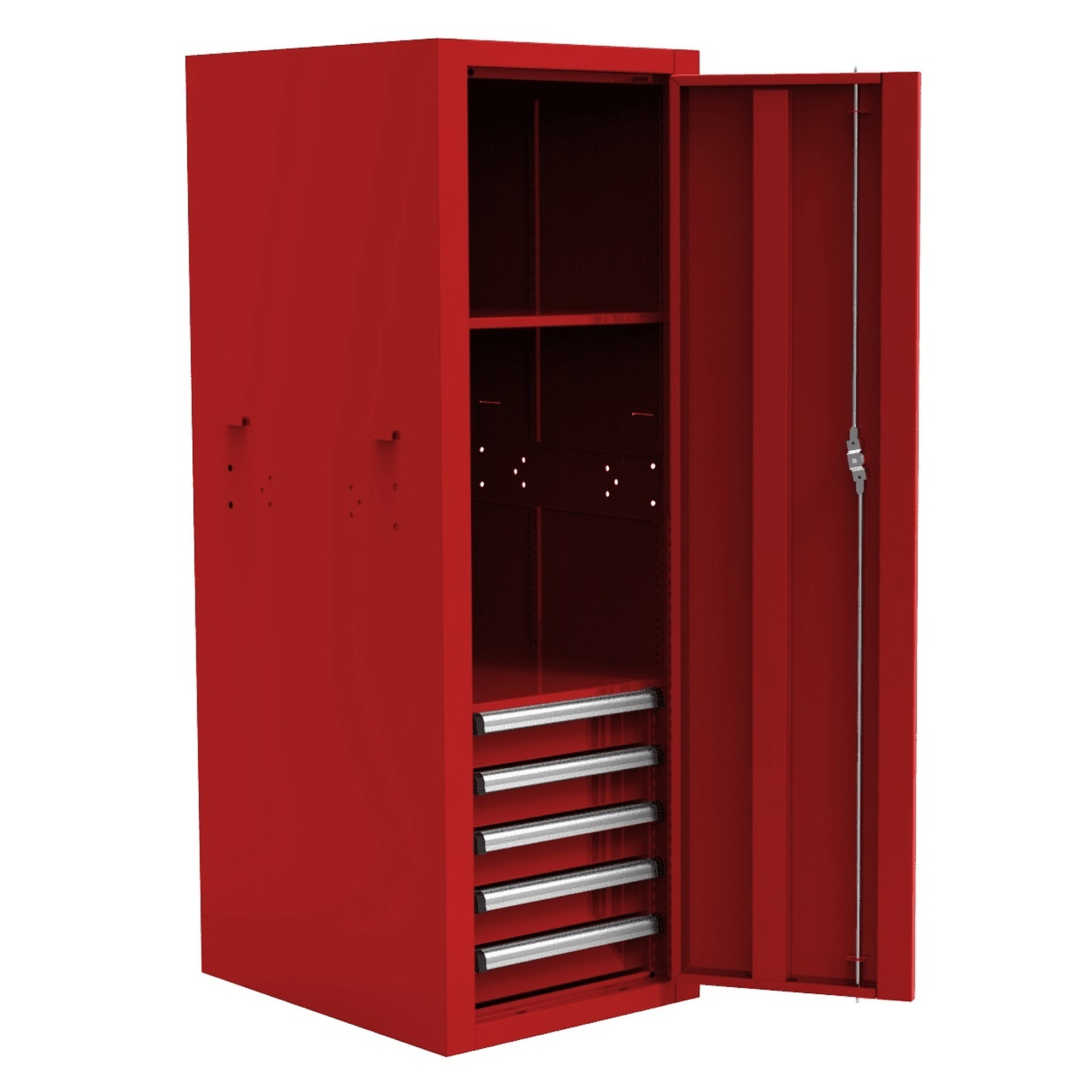 Homak 22in. Pro 2 Series 5-Drawer Side Tool Locker, Red, 22in.W x 24.5in.D x 53.625in.H., Model# RD08022052